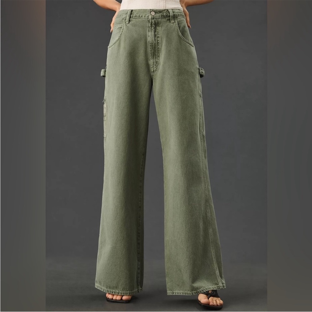 Agolde olive army Green Denim Jeans magda carpenter